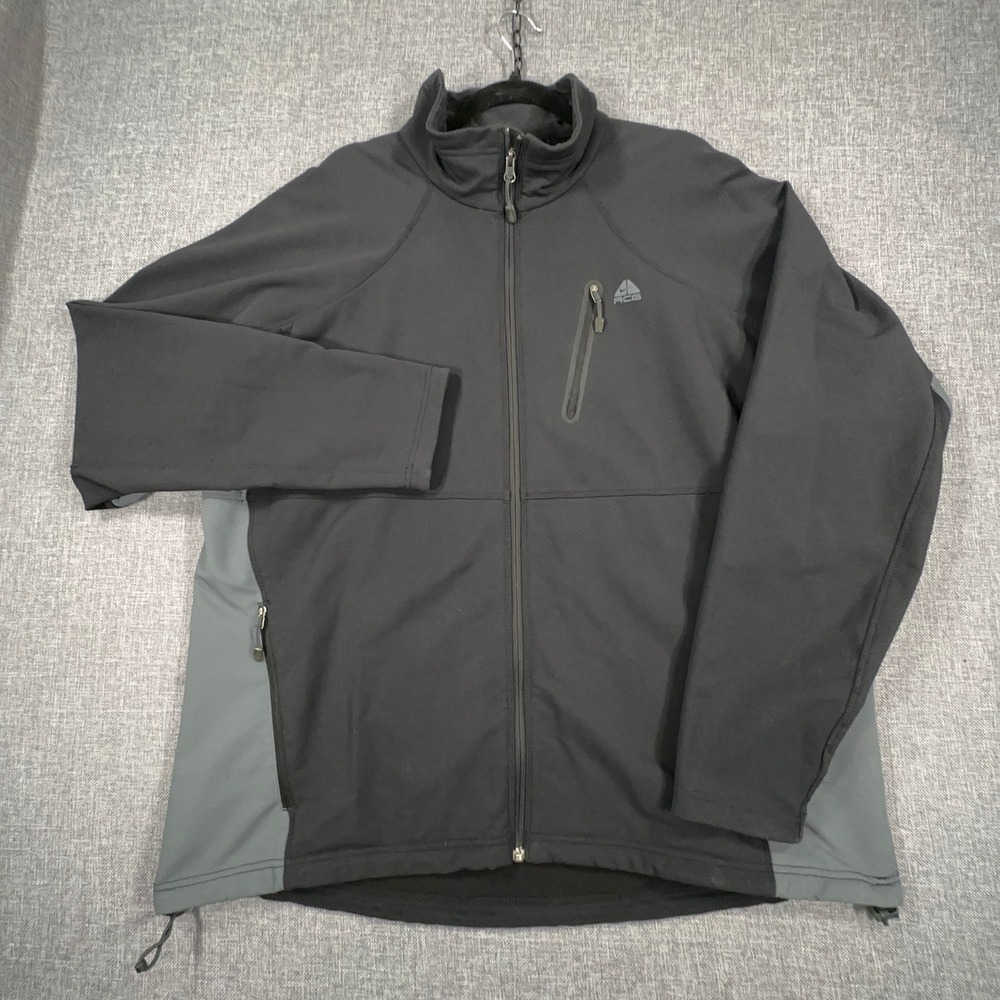 Nike ACG Tech Jacket Mens XXL Black Grey Softshell Full Zip ACGM3103 Outdoor
